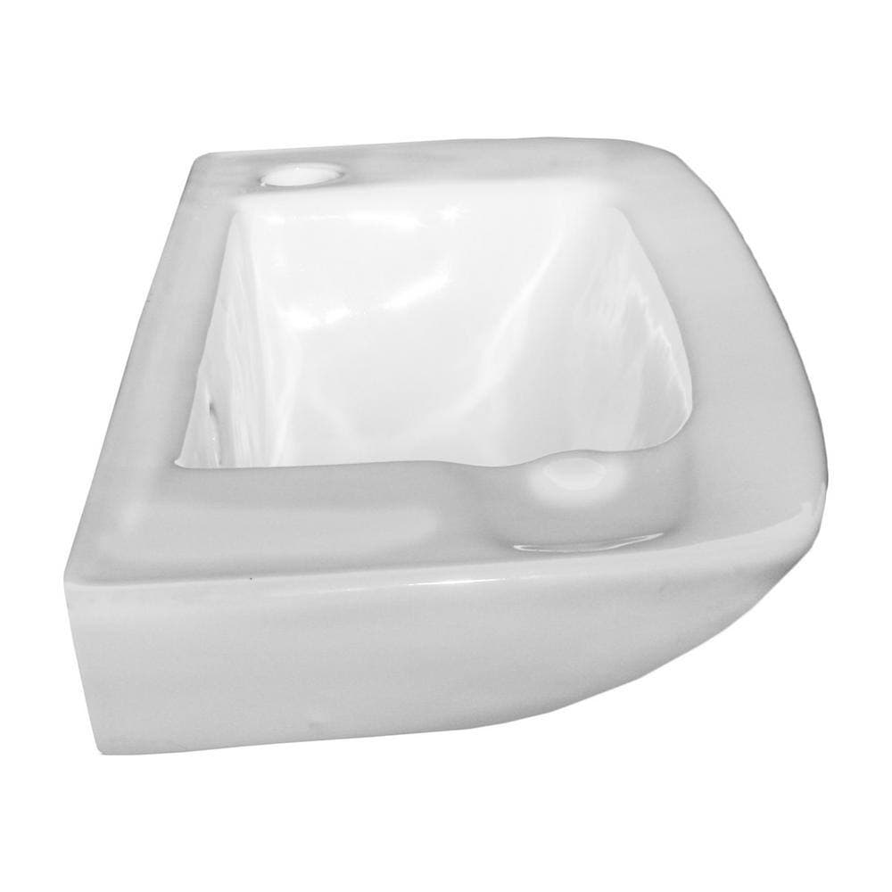 RENOVATORS SUPPLY MANUFACTURING Small Wall Mount Bathroom Sink 20 in. White Ceramic Rectangular Sink with Drain and Faucet, Pack of 2 Renovators Supply (2)