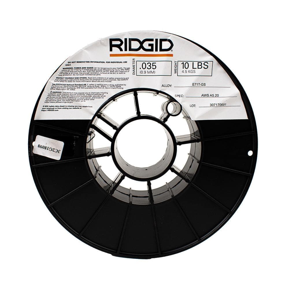 RIDGID .035 E71T-GS Flux-Core Welding Wire No Gas Required (10 lb. Spool) (2)