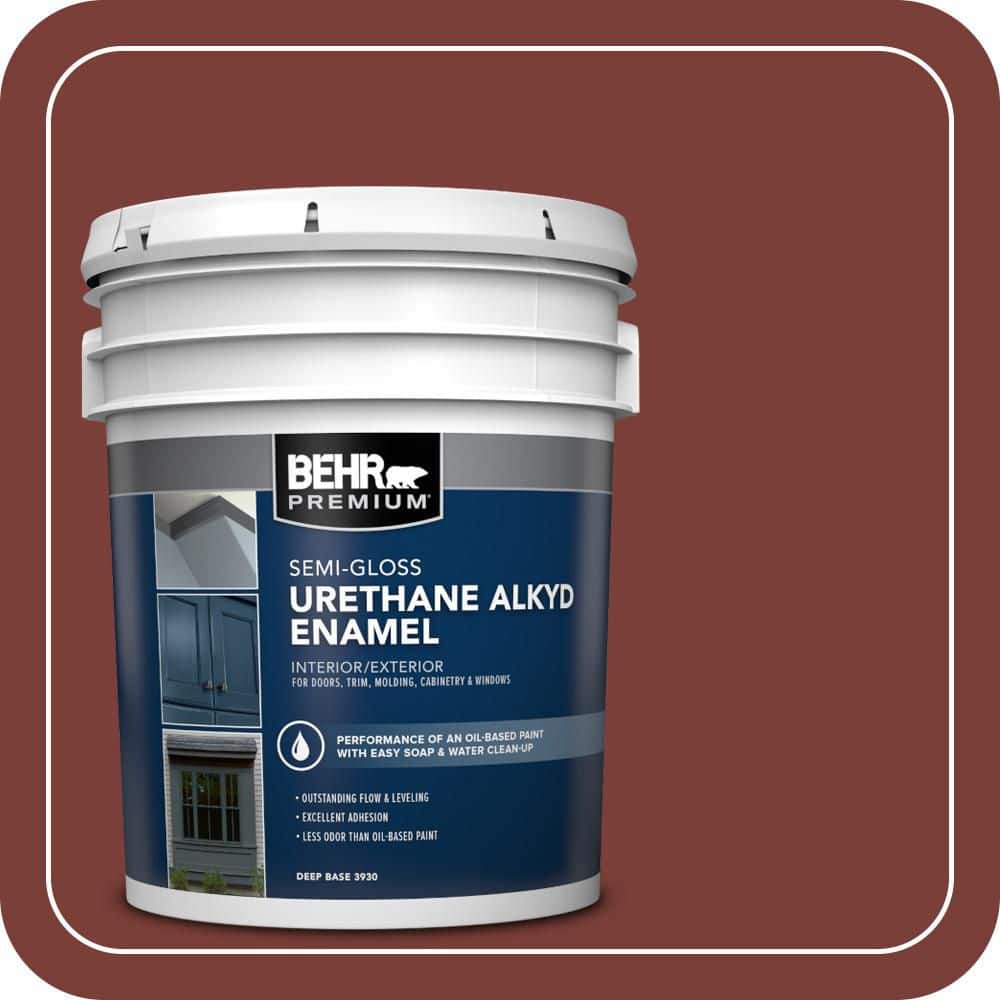 BEHR PREMIUM 5 gal. #PPU2-02 Red Pepper Urethane Alkyd Semi-Gloss Enamel Interior/Exterior Paint