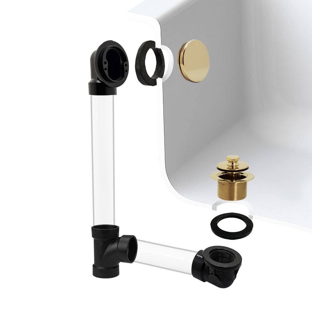 Westbrass Sch. 40 ABS Plumber's Pack Bathtub Trim with Lift & Turn Drain Plug and Illusionary Faceplate (4)