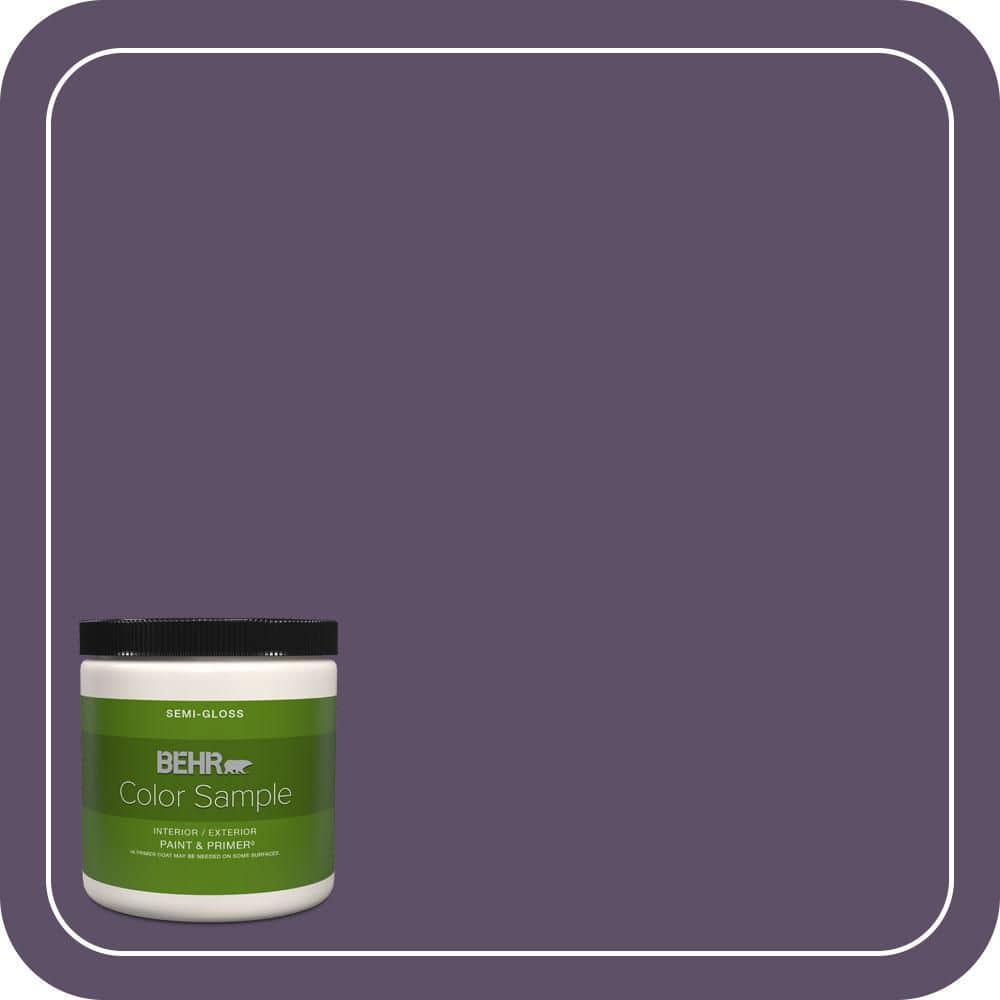 BEHR PREMIUM PLUS 8 oz. #M560-7 Muscat Grape Semi-Gloss Interior/Exterior Paint & Primer Color Sample (1)