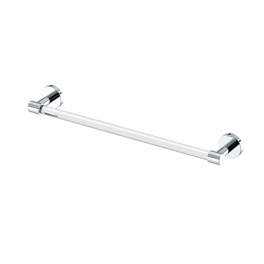 Gatco Clarion Wall Mounted Towel Bar Crystal-Clear Acrylic Chrome (3)