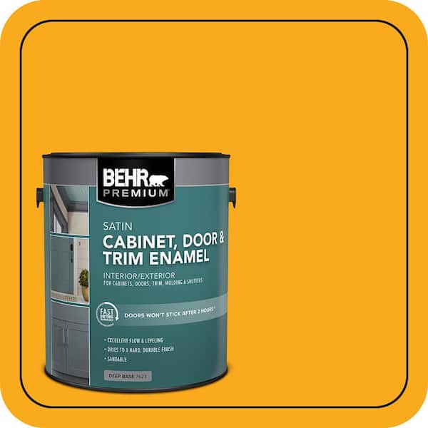 BEHR PREMIUM 1 gal. #P270-7 Sunny Side Up Satin Enamel Interior/Exterior Cabinet, Door & Trim Paint (2)