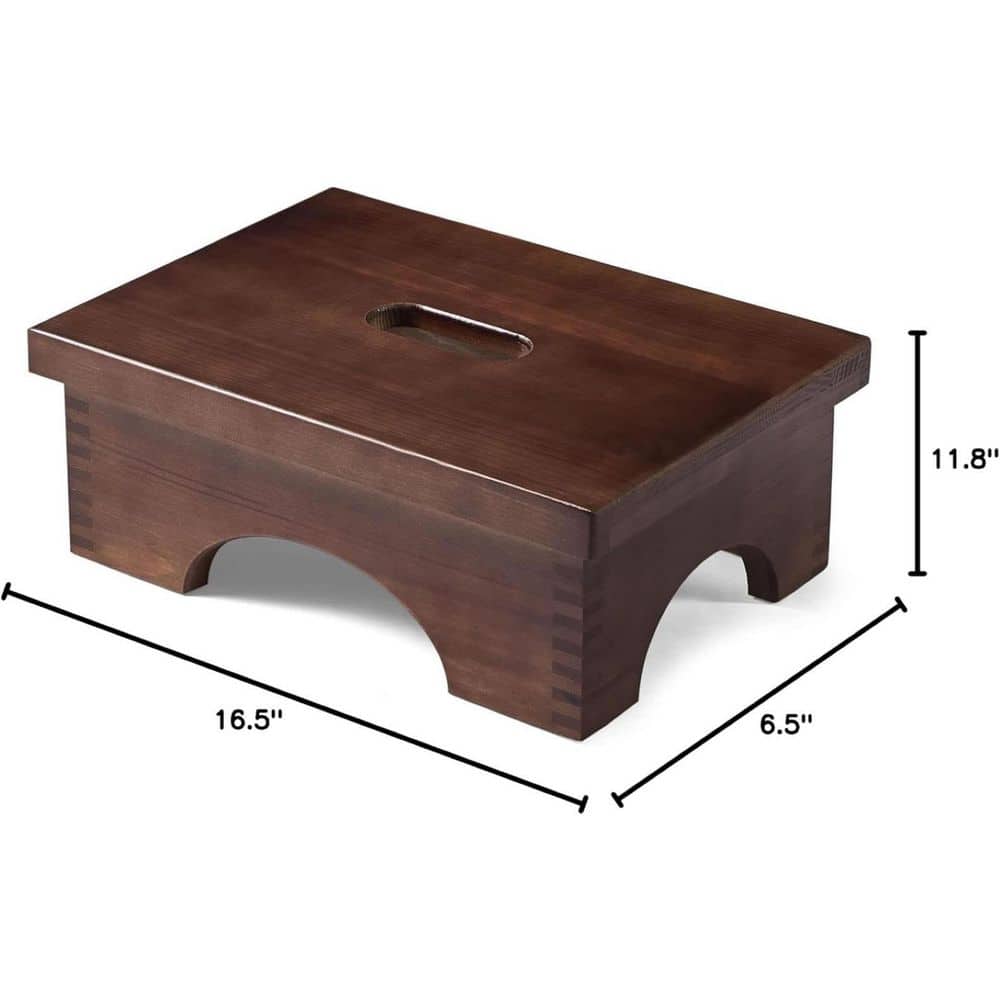 Unbranded Sturdy Wooden Step Stool Pre-Assembled Lightweight Portable Bedside Step Stool for Adults with 400 lbs. Capacity (2)