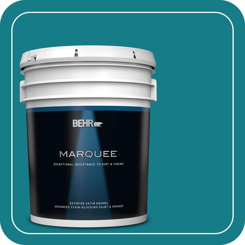 BEHR MARQUEE 5 gal. #PPU13-01 Caribe Satin Enamel Exterior Paint & Primer
