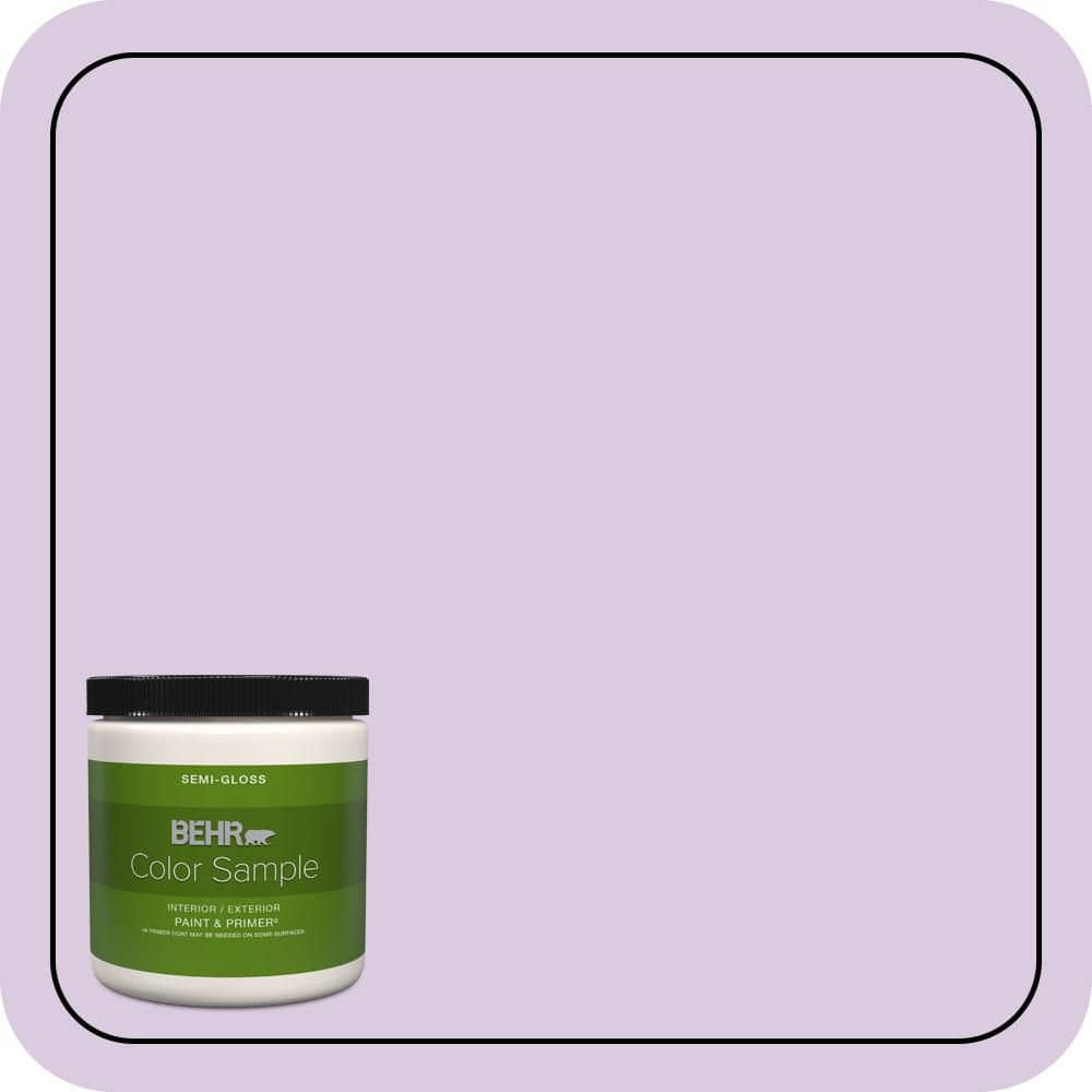BEHR PREMIUM PLUS 8 oz. #660C-2 Violet Mist Semi-Gloss Interior/Exterior Paint & Primer Color Sample