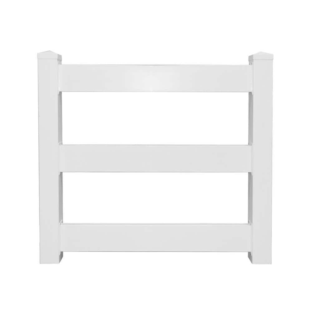 Weatherables 4 ft. W x 4 ft. H 3 Rail White Vinyl Fence Gate EZ Pack (1)