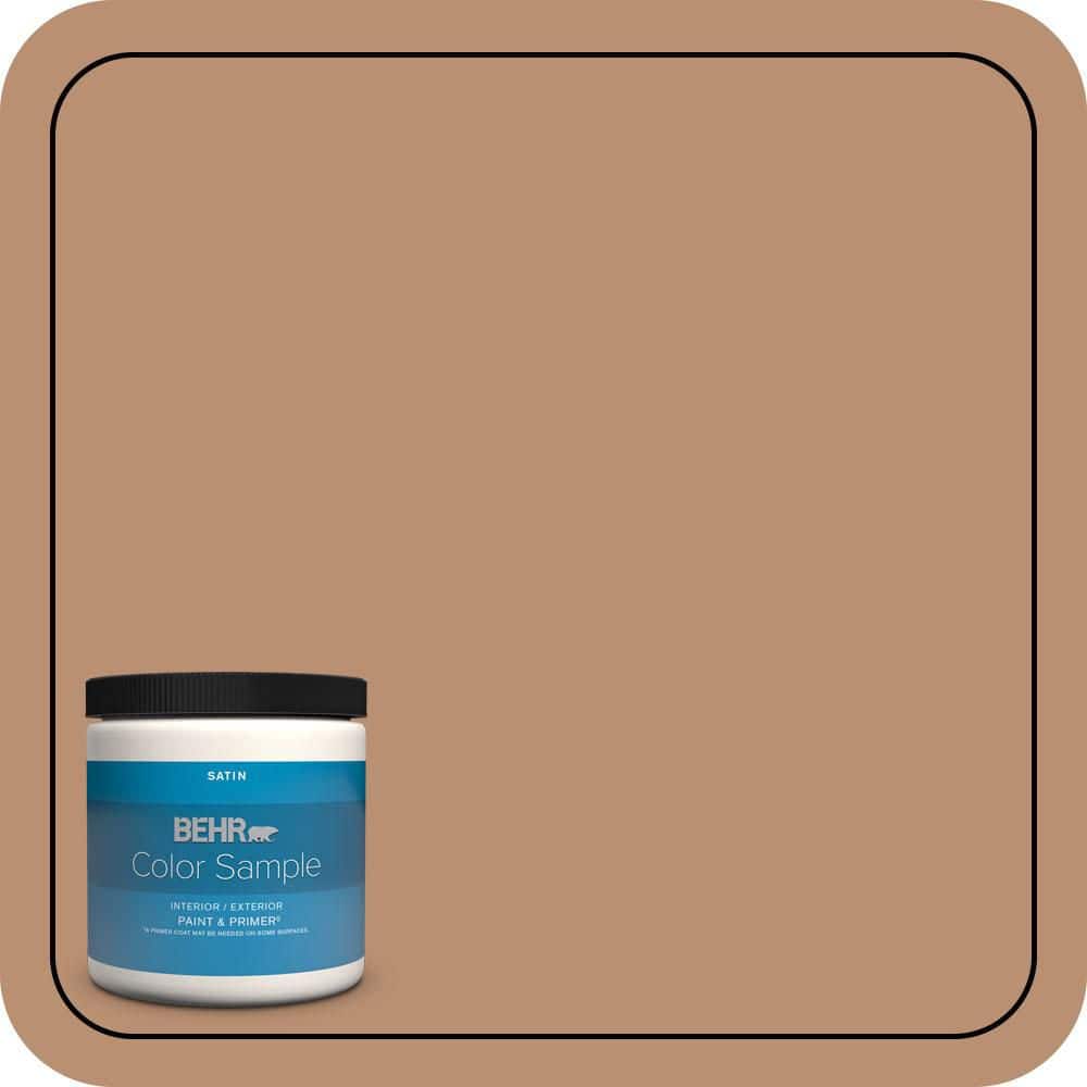 BEHR PREMIUM PLUS 8 oz. #S230-5 Sugar Maple Satin Enamel Interior/Exterior Paint & Primer Color Sample (1)