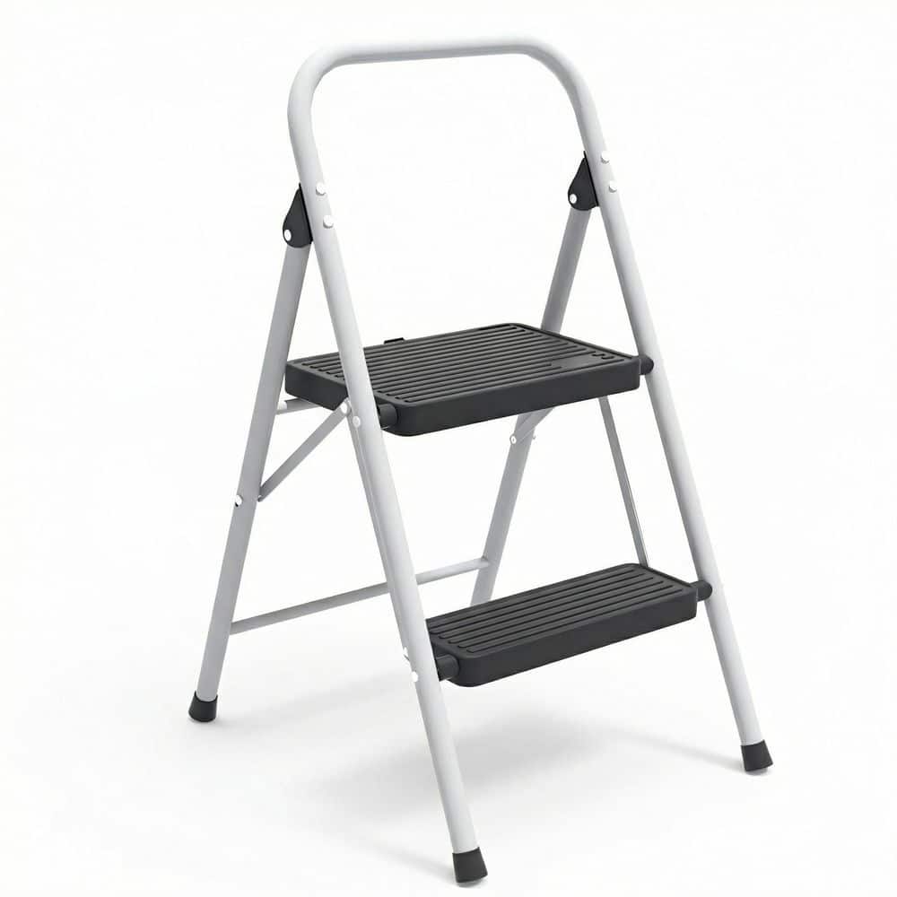 TITANKIT PRO 2-Step Folding Steel Step Stool (7 ft. Reach) with Non-Marring Feet, 330 lbs. Load Capacity Type IA Duty Rating