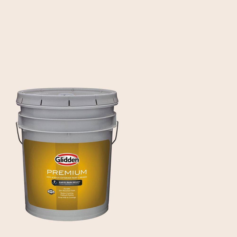 Glidden Premium 5 gal. PPG1193-1 Scalloped Shell Flat Exterior Latex Paint