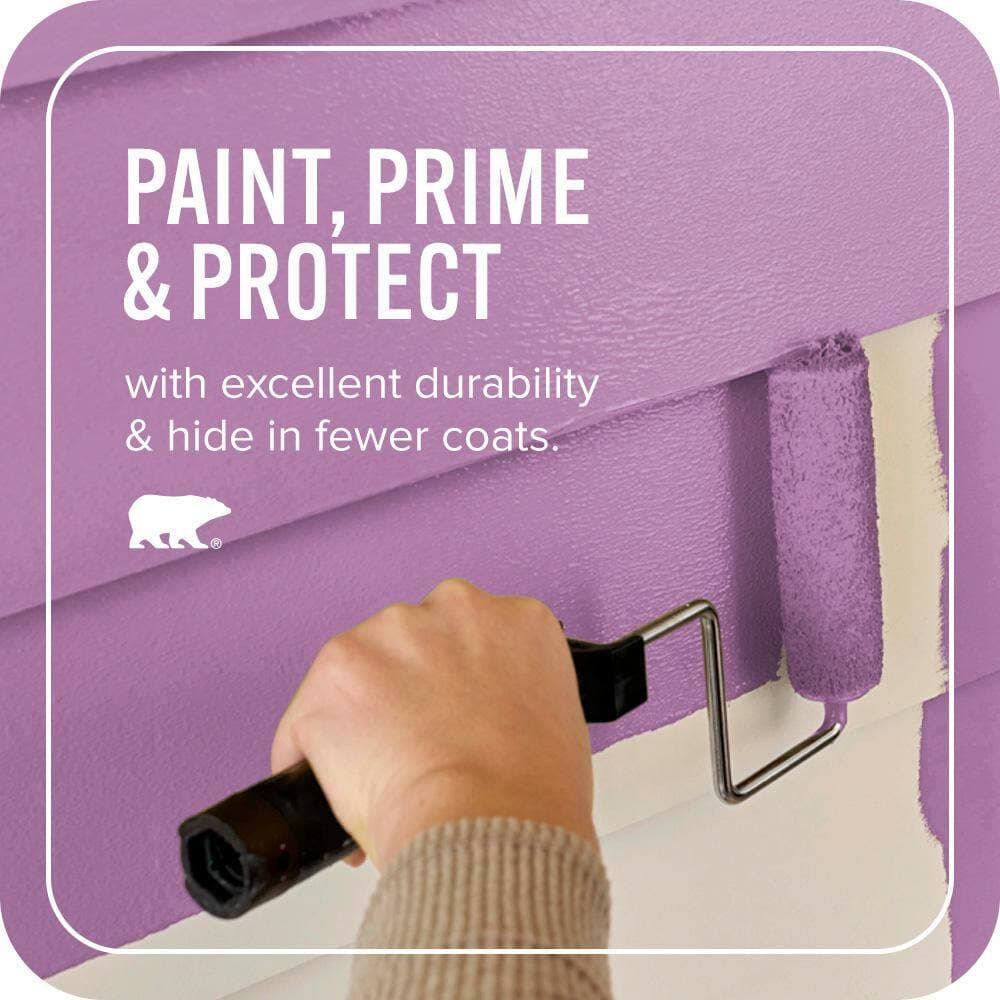 BEHR ULTRA 1 gal. #670B-6 Orchid Kiss Satin Enamel Exterior Paint & Primer (3)