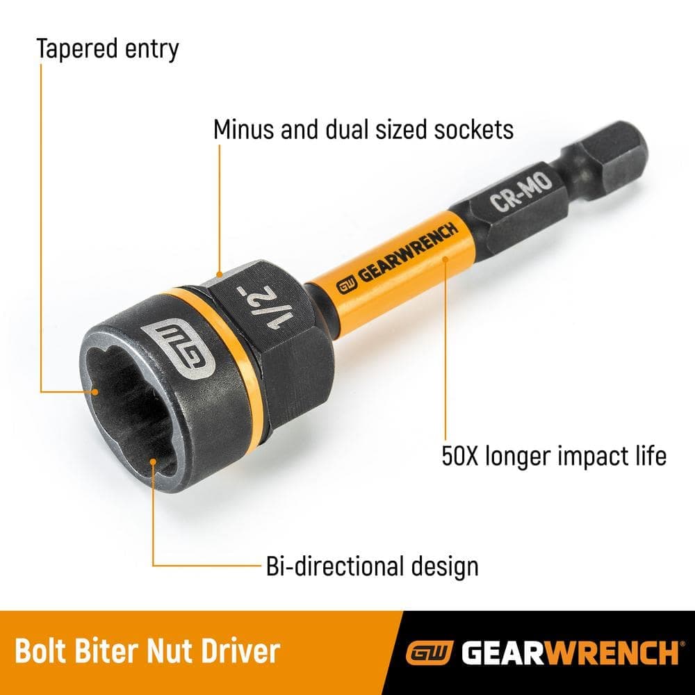 GEARWRENCH 1/4 in. Bolt Biter Impact Nut Extractor and Driver (2)