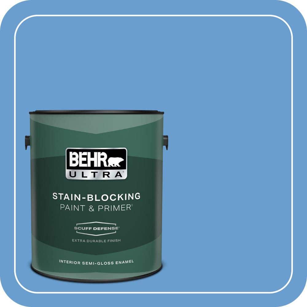 BEHR ULTRA 1 gal. #570B-5 Gulf Stream Extra Durable Semi-Gloss Enamel Interior Paint & Primer