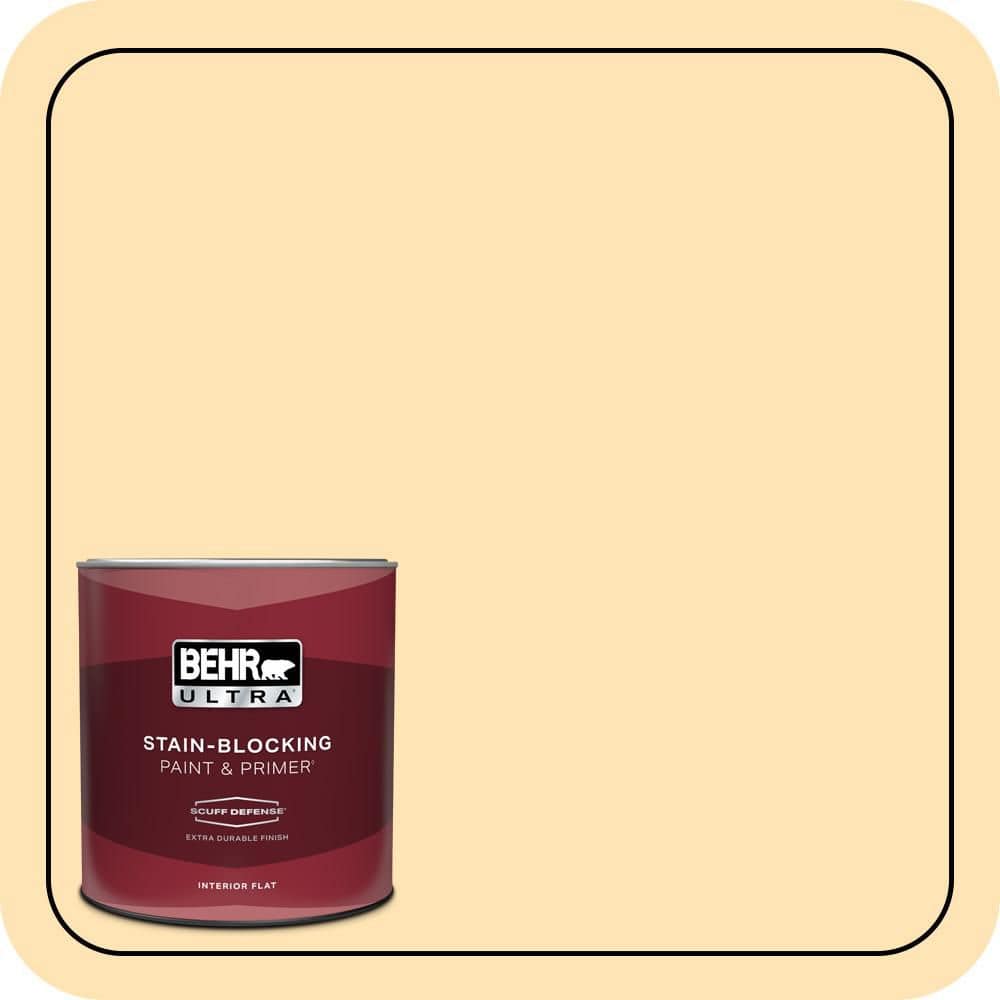 BEHR ULTRA 1 qt. #P250-2 Golden Nectar Extra Durable Flat Interior Paint & Primer (1)