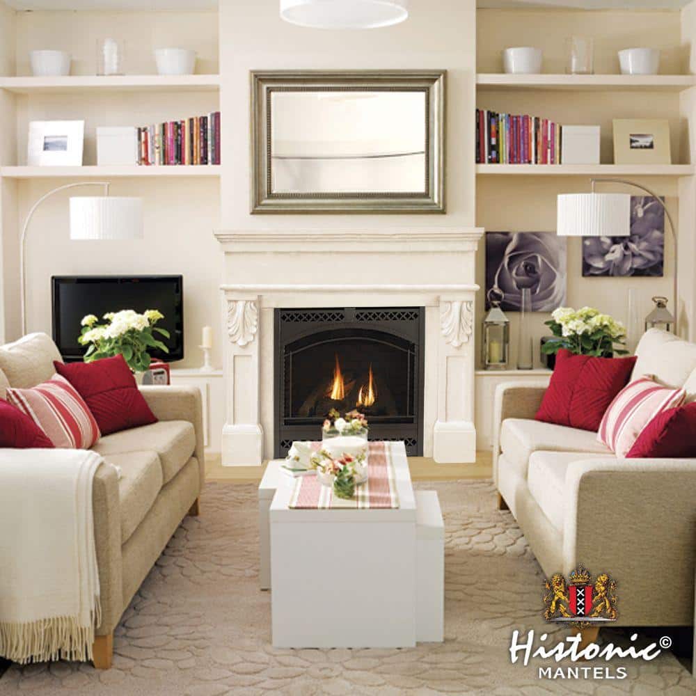 Historic Mantels Designer Series Paris 47 in. x 53 in. Cast Stone Mantel (2)