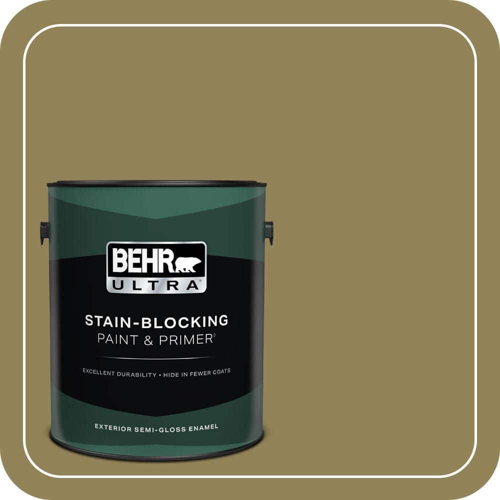 BEHR ULTRA 1 gal. #S330-6 Dash of Oregano Semi-Gloss Enamel Exterior Paint & Primer
