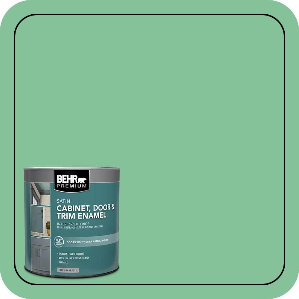 BEHR PREMIUM 1 qt. #P410-4 Willow Hedge Satin Enamel Interior/Exterior Cabinet, Door & Trim Paint (1)