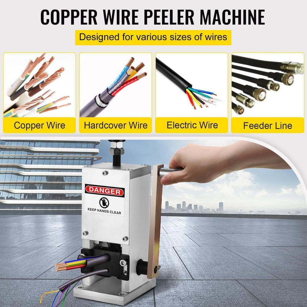 SKYSHALO Manual Wire Stripping Machine 0.06-0.98 in., Wire Stripper Machine with Hand Crank Portable (2)