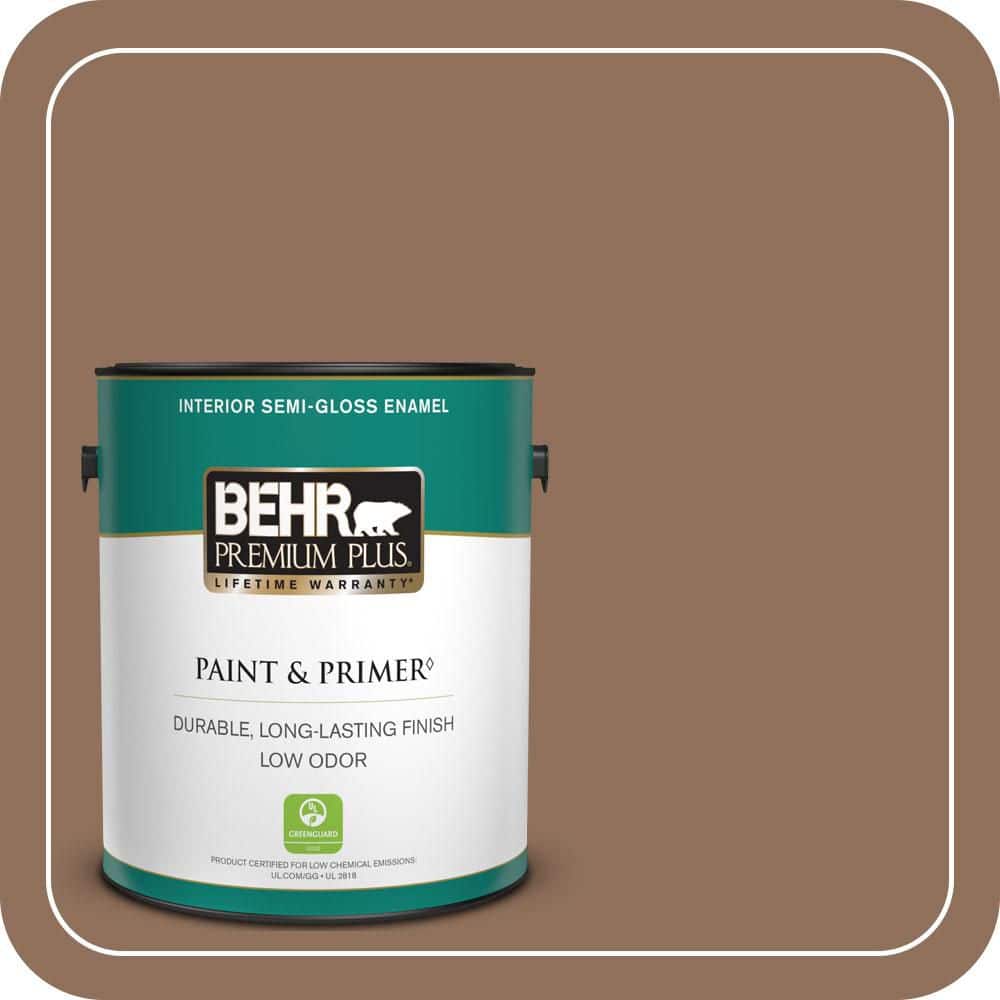 BEHR PREMIUM PLUS 1 gal. #N240-6 Wild Mustang Semi-Gloss Enamel Low Odor Interior Paint & Primer