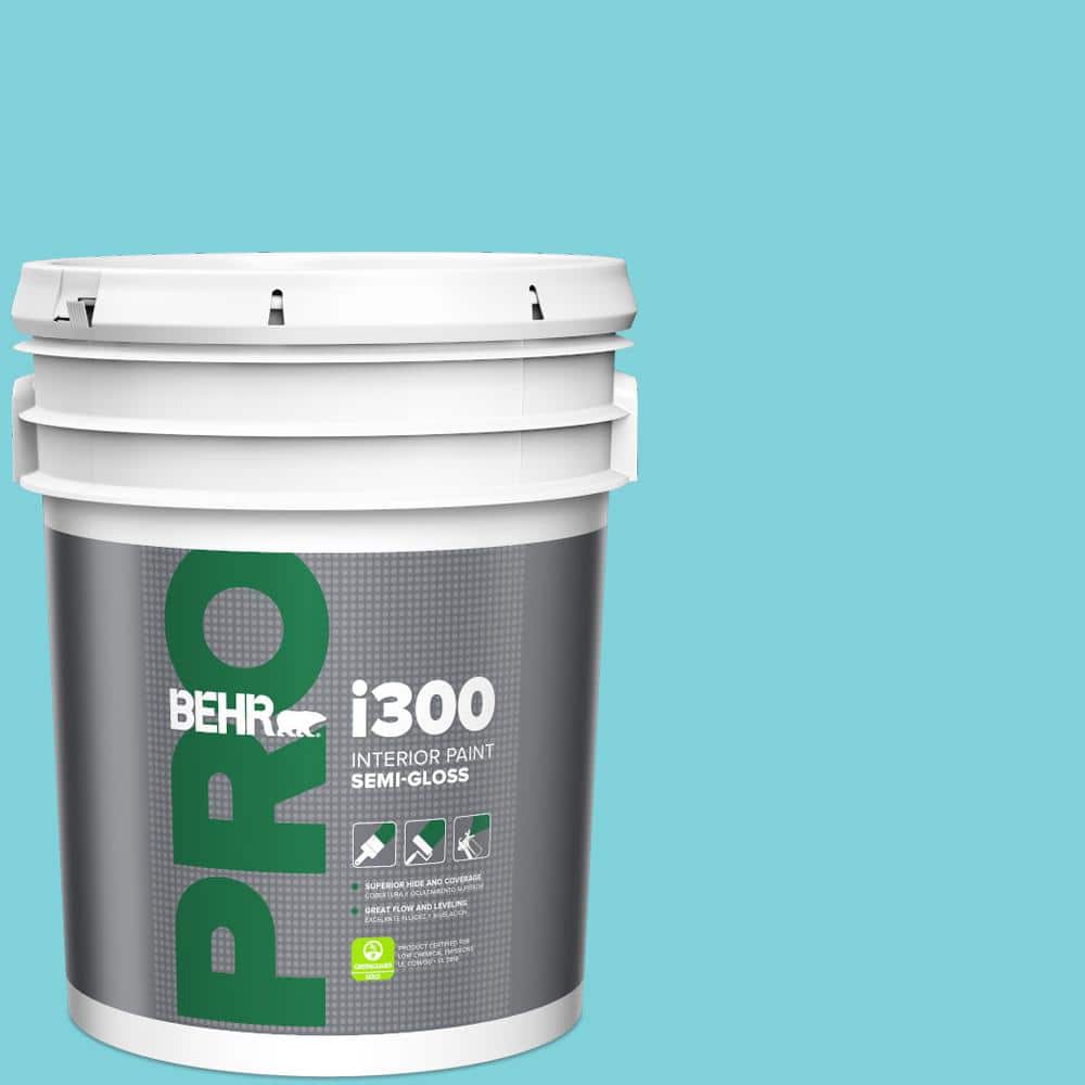 BEHR PRO 5 gal. #P470-3 Sea of Tranquility Semi-Gloss Interior Paint