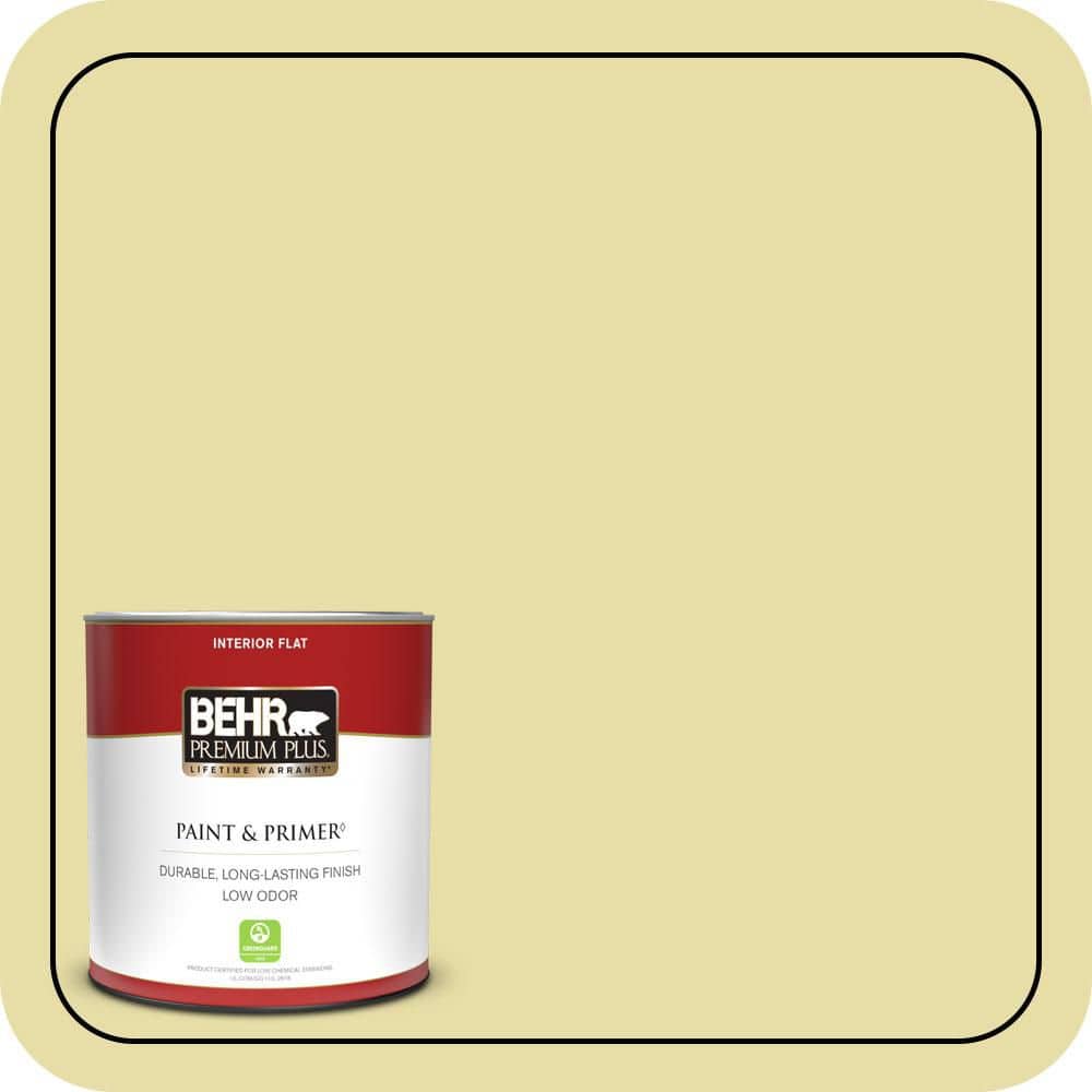 BEHR PREMIUM PLUS 1 qt. #P350-3 Green Charm Flat Low Odor Interior Paint & Primer