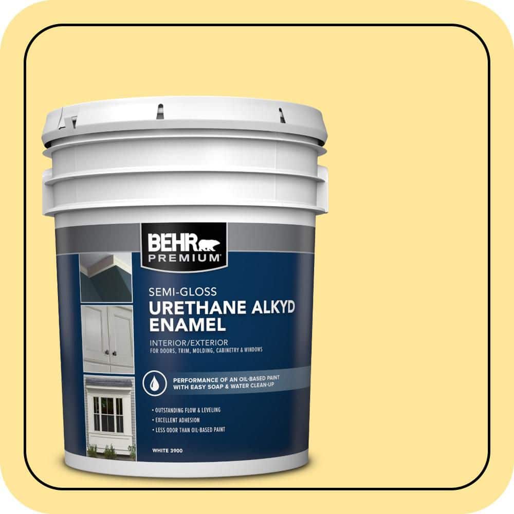 BEHR PREMIUM 5 gal. #380A-3 Summer Harvest Urethane Alkyd Semi-Gloss Enamel Interior/Exterior Paint