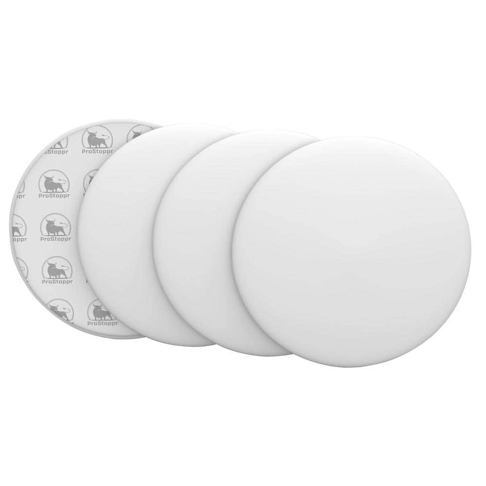 Angel Sar 4-Pack White Large 3.15 in. Round Wall Protection Door Stoppers, Silicone Wall Protectors from Door Knob