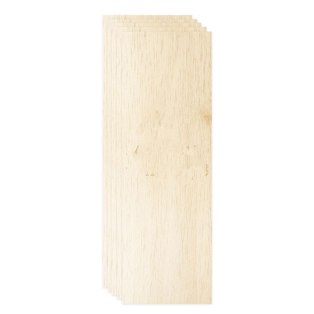 Afoxsos 1/8 in. x 4 in. x 12 in. Balsa Wood Project Panel Unfinished Smooth Surface for Crafts Pack of 5 (1)