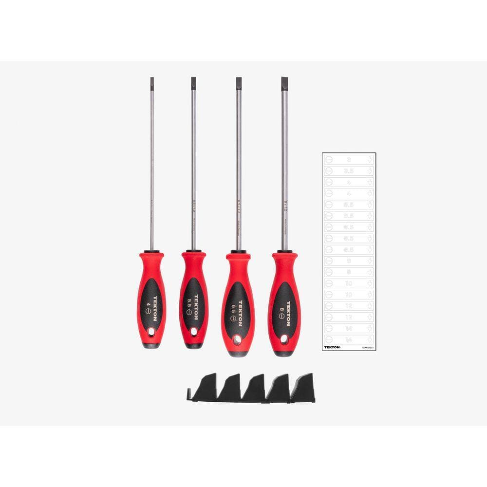 TEKTON Slotted Screwdriver Set with Modular Organizers - 8 in. Shanks, 4-Piece (4-8 mm) (2)