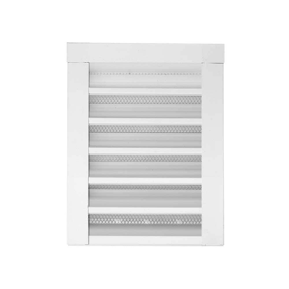 Gibraltar Building Products 14 in. x 18 in. Rectangular White Galvanized Steel Built-in Screen Gable Louver Vent