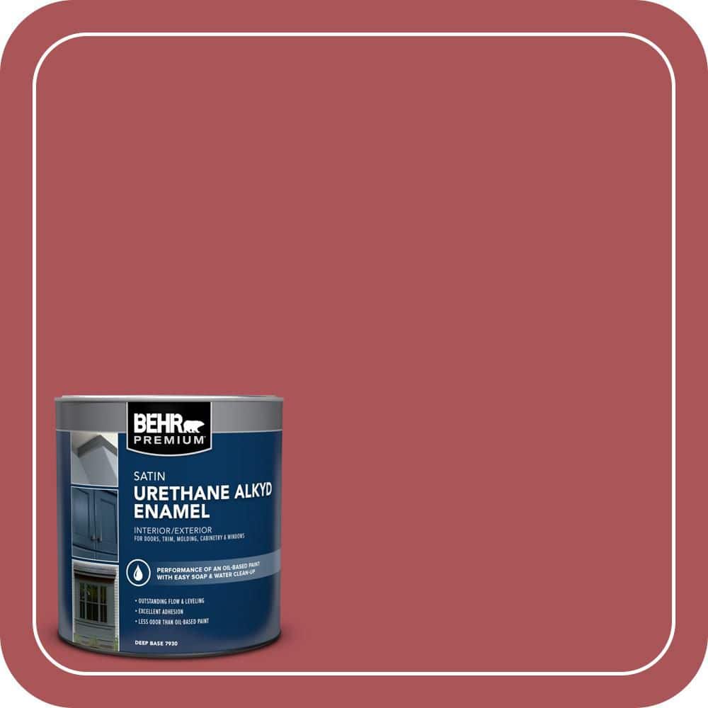 BEHR PREMIUM 1 qt. #M150-6 Lingonberry Punch Urethane Alkyd Satin Enamel Interior/Exterior Paint