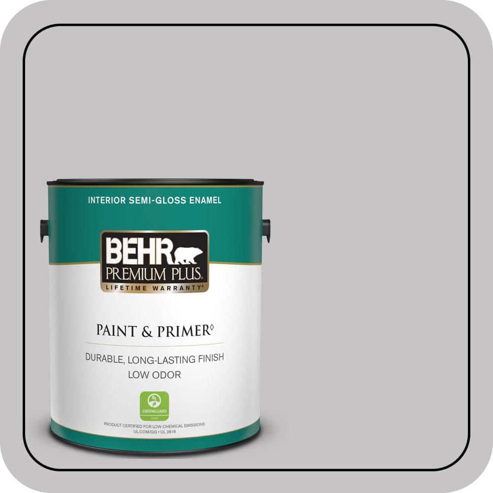 BEHR PREMIUM PLUS 1 gal. #T15-6 Dreamscape Gray Semi-Gloss Enamel Low Odor Interior Paint & Primer