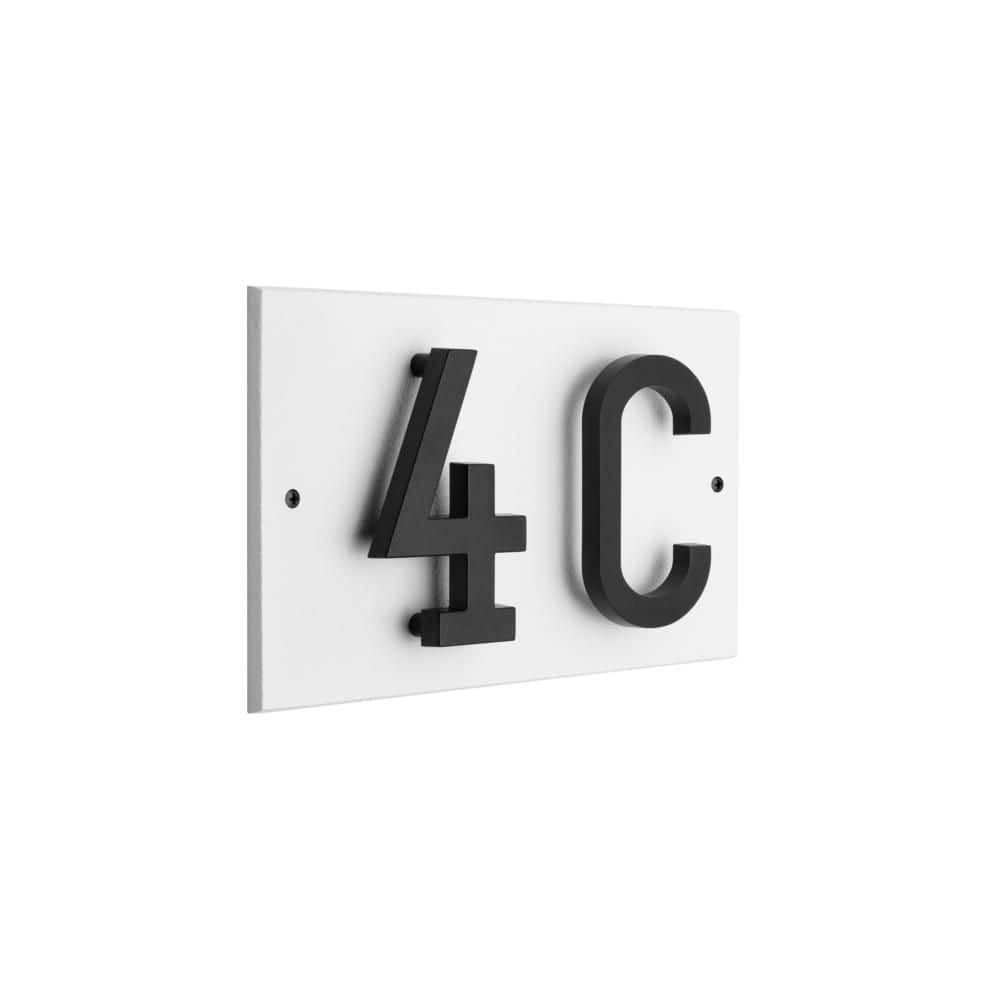 Whitehall Products Floating Stand-Off 2-Number Horizontal Sign White with Black Modern Font Numbers