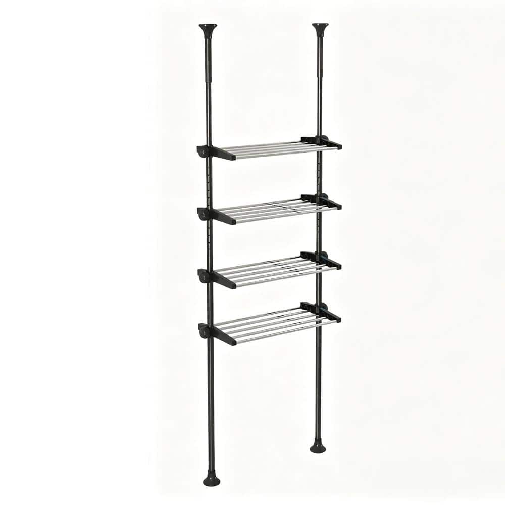 Whatseaso 12.5 in. W x 97 in. H x 10 in. D Black Over The Toilet Storage (1)