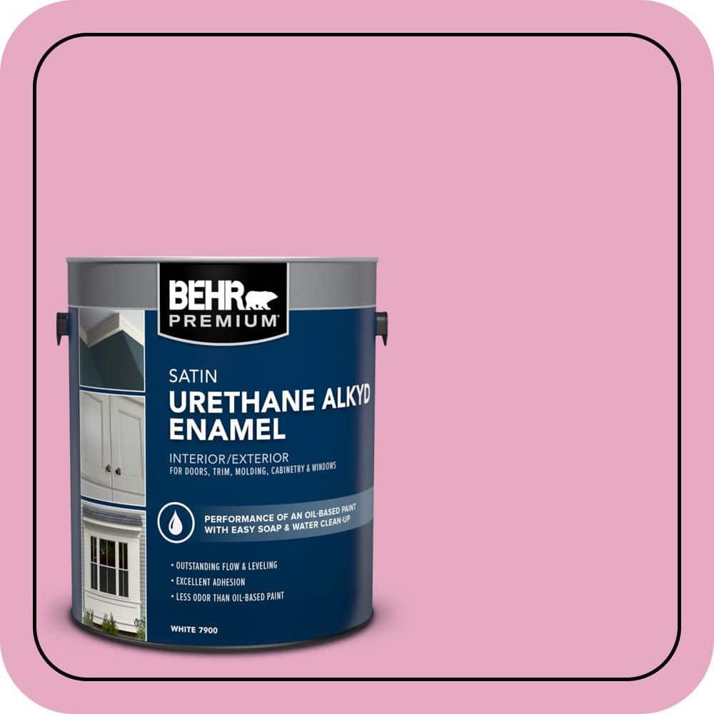 BEHR PREMIUM 1 gal. #P130-3 Little Princess Urethane Alkyd Satin Enamel Interior/Exterior Paint (1)