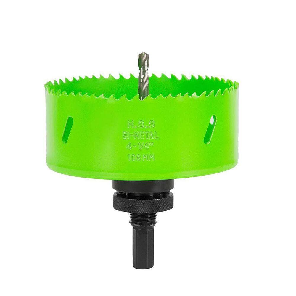 Unbranded Bi-Metal 4-1/4 in. Hole Saw for 4 Recessed Can Lights with Dust Bowl Green (3)