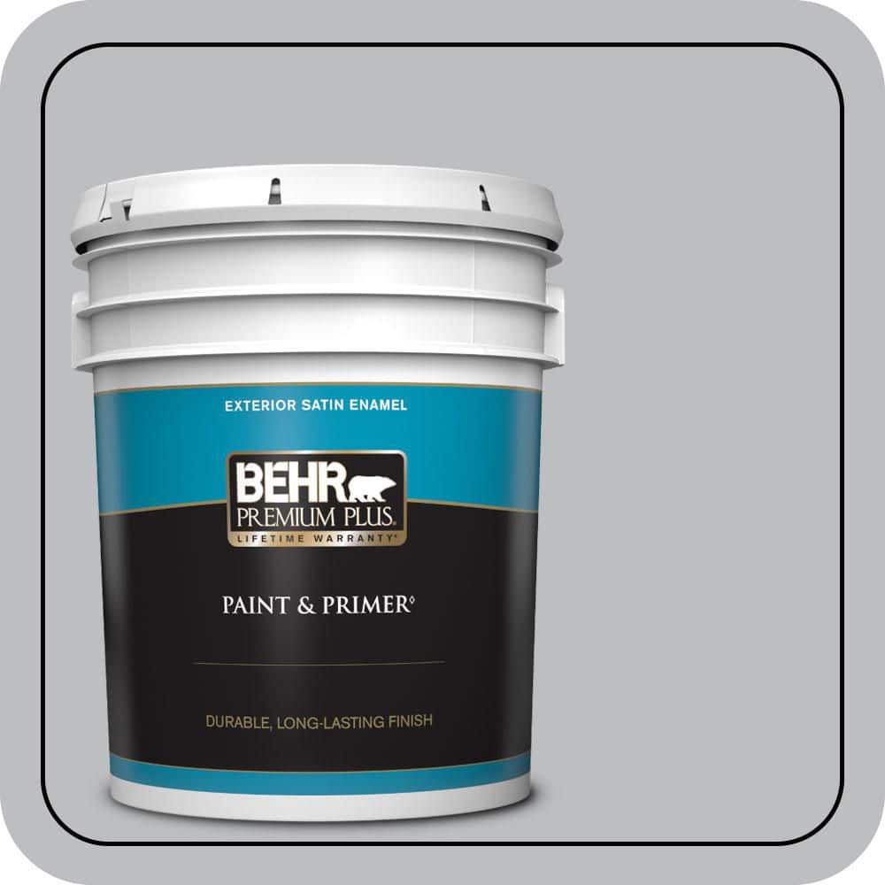 BEHR PREMIUM PLUS 5 gal. #N530-3 High Speed Access Satin Enamel Exterior Paint & Primer