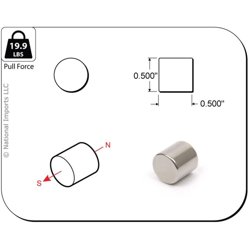 Magcraft Rare Earth 1/2 in. x 1/2 in. Rod Magnet (4-Pack) (2)