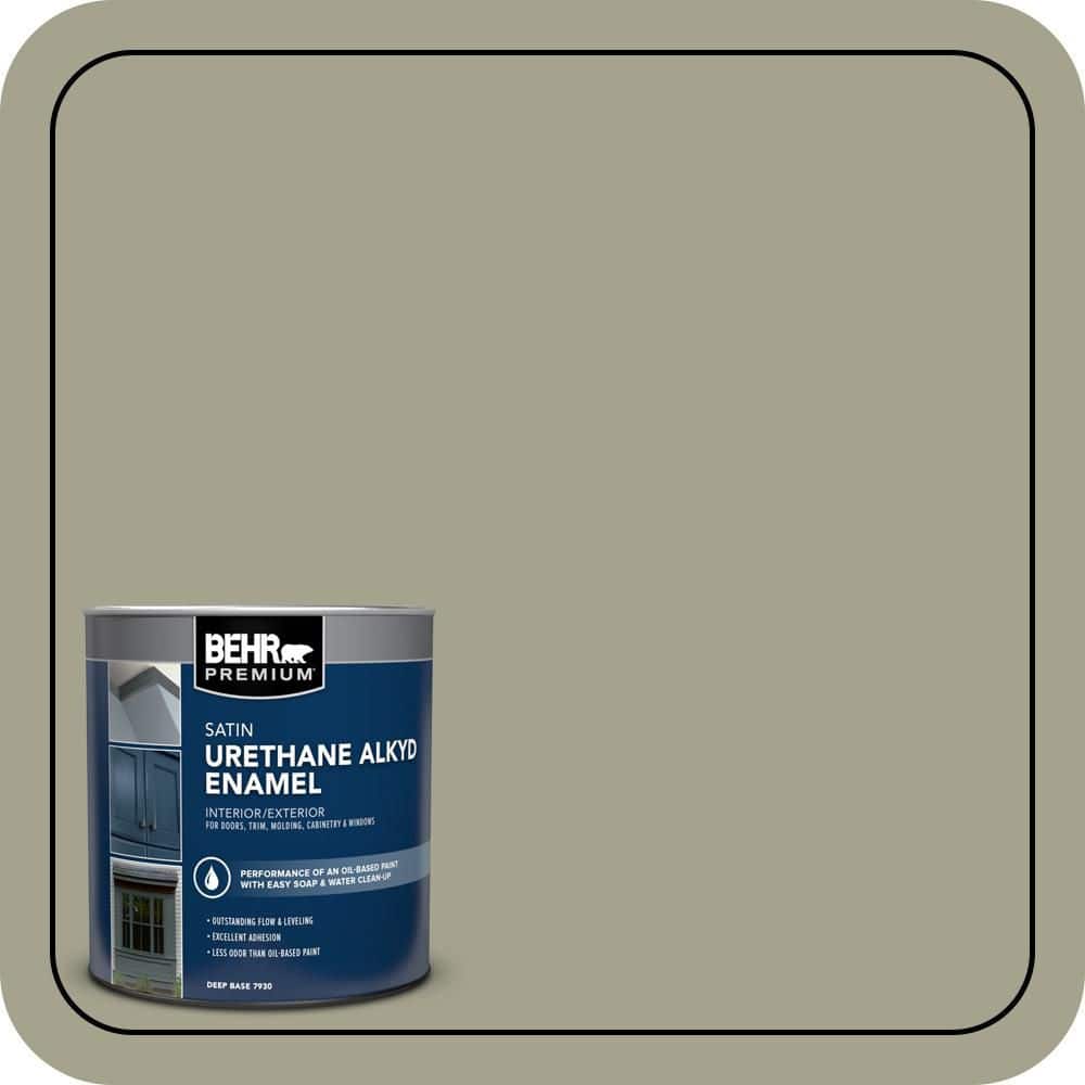 BEHR PREMIUM 1 qt. #400F-5 Promenade Satin Enamel Urethane Alkyd Interior/Exterior Paint (1)