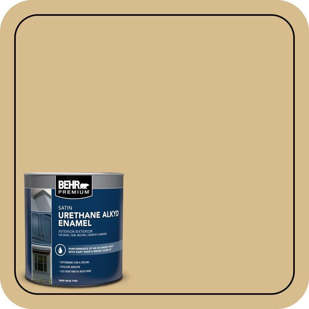 BEHR PREMIUM 1 qt. #350F-5 Camel Satin Enamel Urethane Alkyd Interior/Exterior Paint (1)