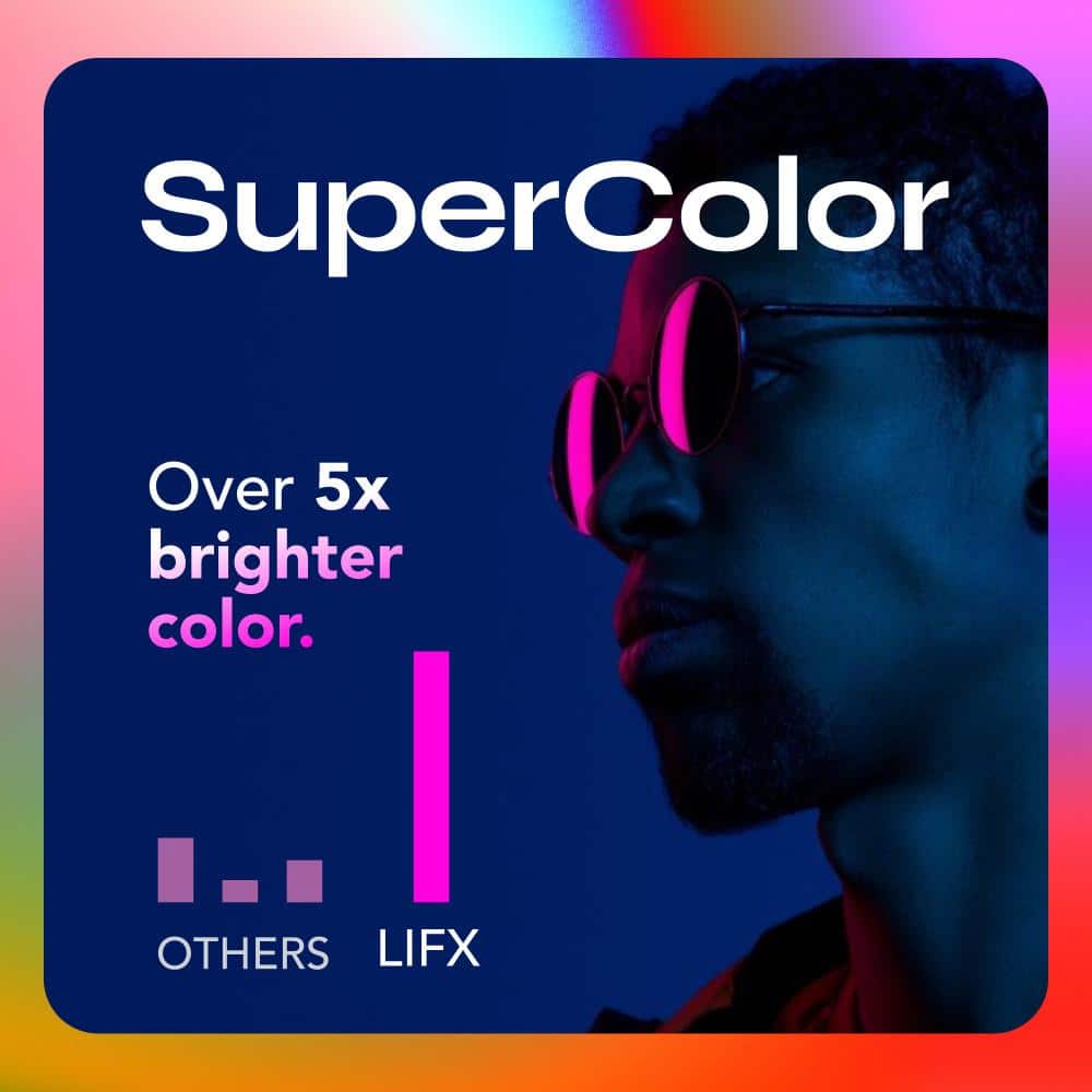 LIFX 15 in. Matte Black Indoor Selectable LED Flush Mount Multi-Color Smart WiFi Ceiling Light Works Alexa/Hey Google/HomeKit (3)