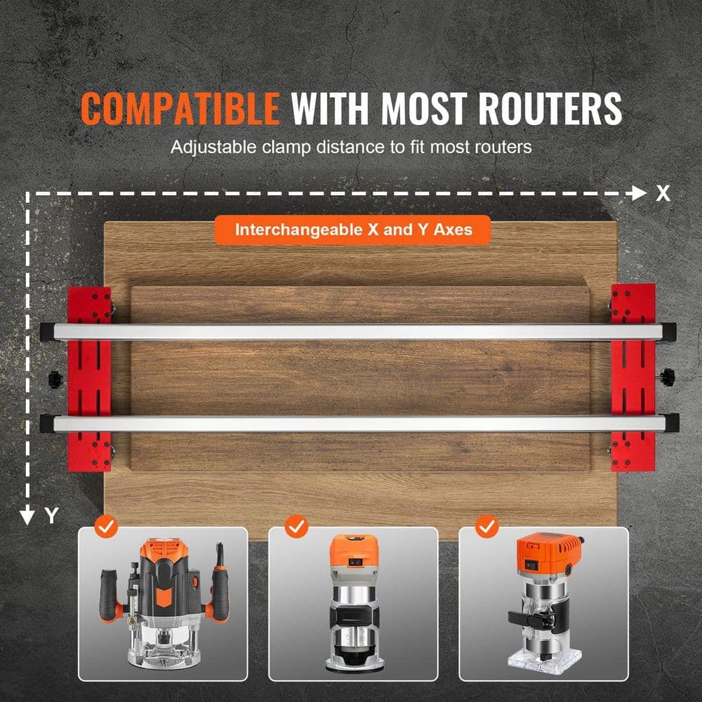SKYSHALO Router Sled 60 in. Portable and Easy to Adjust Woodworking Router Sled 0 Amps Plasma Cutter for Flattening Slabs (3)