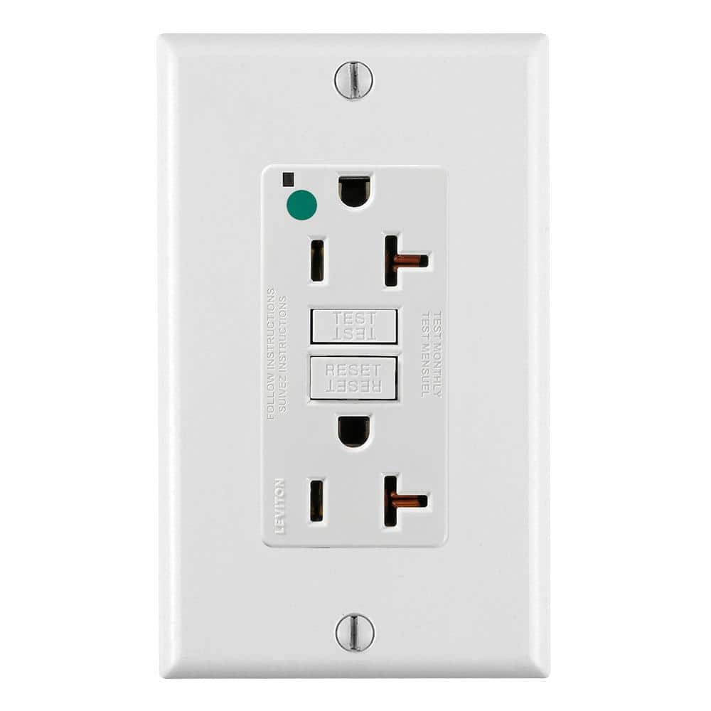 Leviton Self-Test SmartLockPro Hospital Grade Duplex GFCI Outlet with LED, White GFNT2-HGW (2)