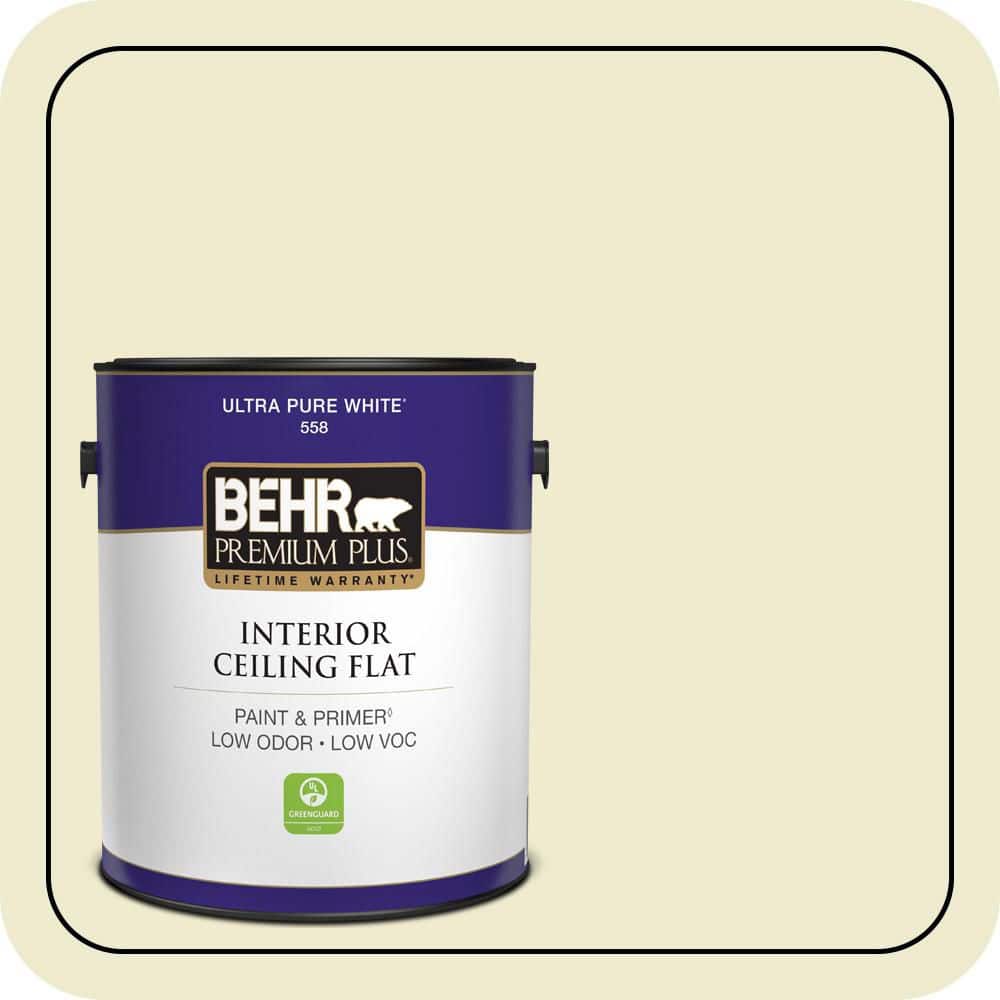 BEHR PREMIUM PLUS 1 gal. #M340-2 Floating Lily Ceiling Flat Interior Paint & Primer (1)