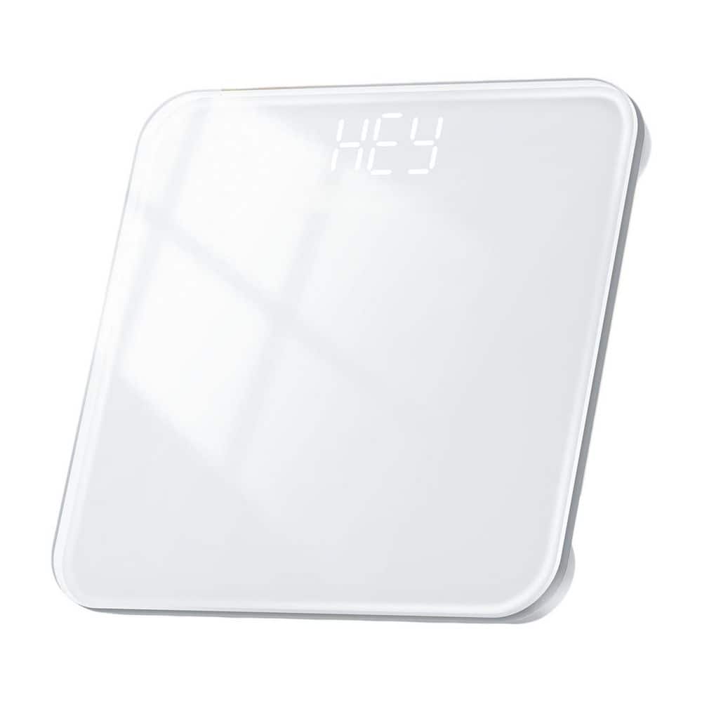 Numhew 1-Piece 400 lb. Bathroom Scale for Body Weight, Highly Accurate Digital Weighing Machine for People in White (1)