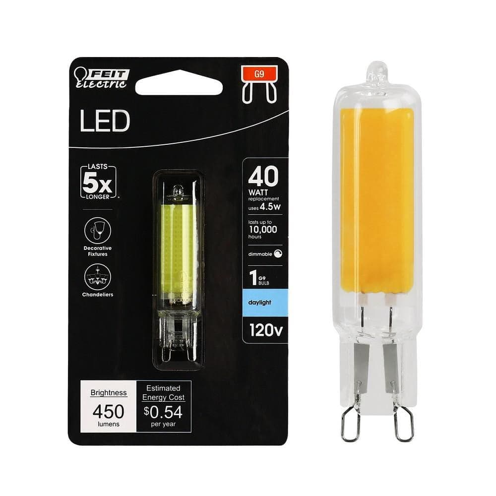 Feit Electric 40-Watt Equivalent T4 G9 Bi-Pin Base Dimmable LED Light Bulb in Daylight 5000K (1-Pack) (2)