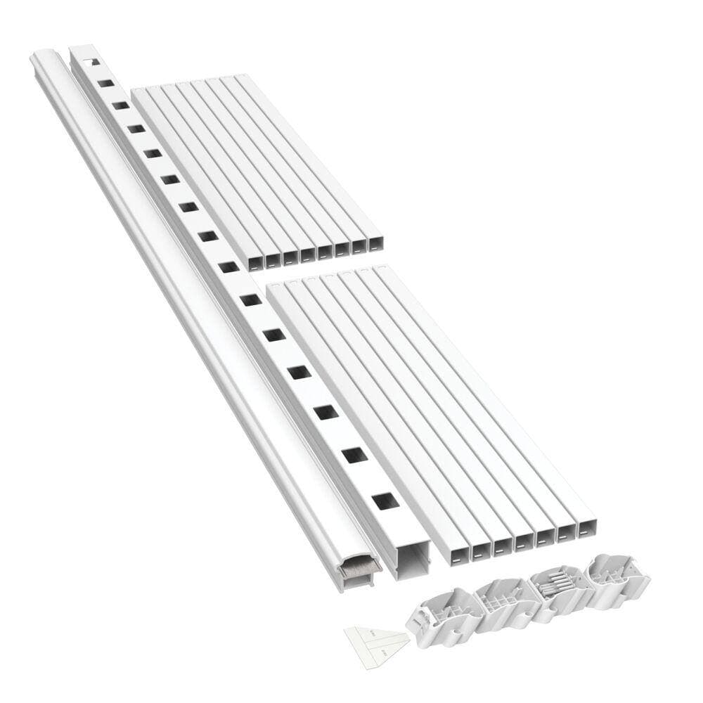Barrette Outdoor Living Bella Premier Series 8 ft. x 42 in. White Stair Rail Kit with Square Balusters (3)