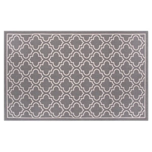 TrafficMaster Trellis Grey 3 ft. x 4 ft. Non-Slip Indoor Area Rug