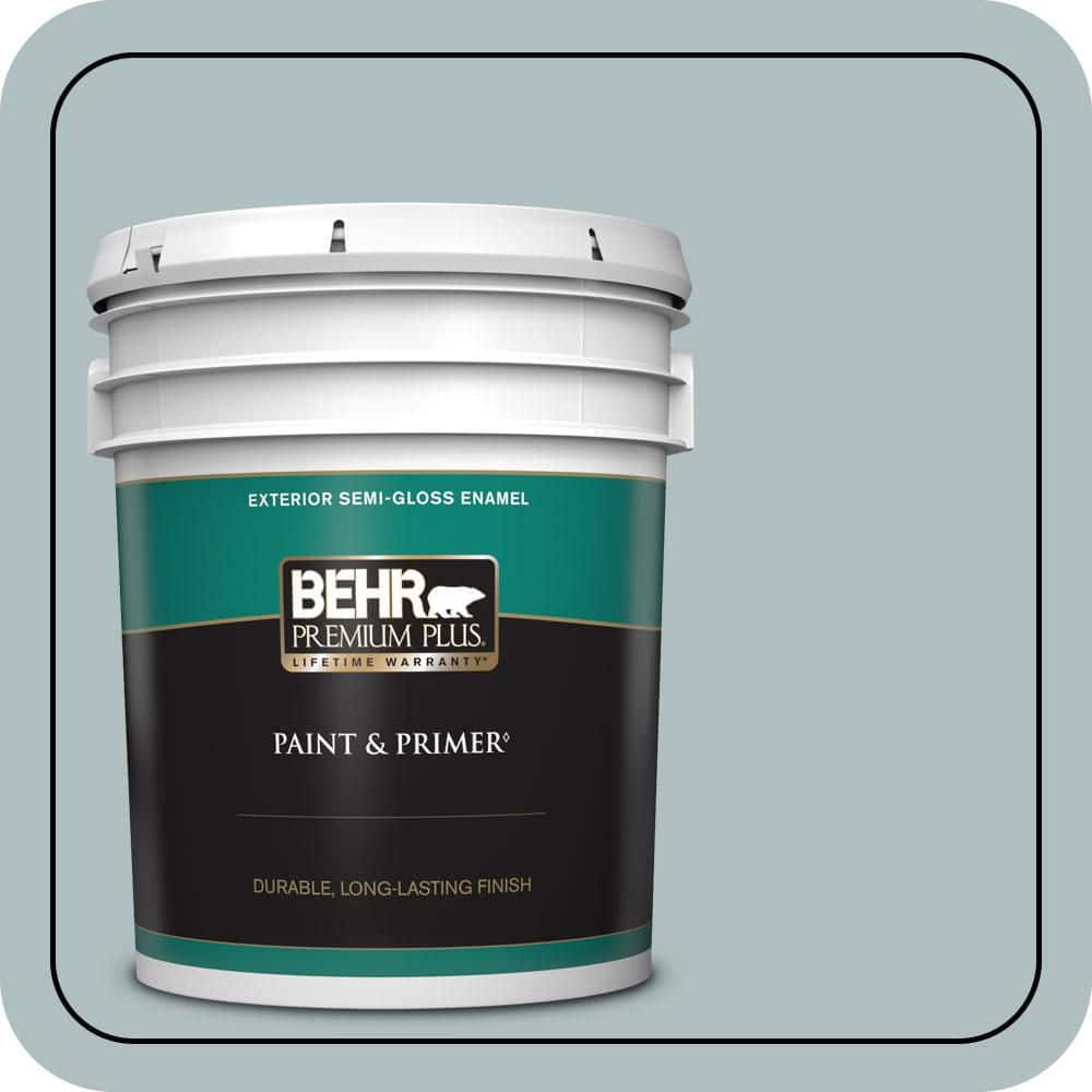 BEHR PREMIUM PLUS 5 gal. #N440-3 Greenwich Village Semi-Gloss Enamel Exterior Paint & Primer