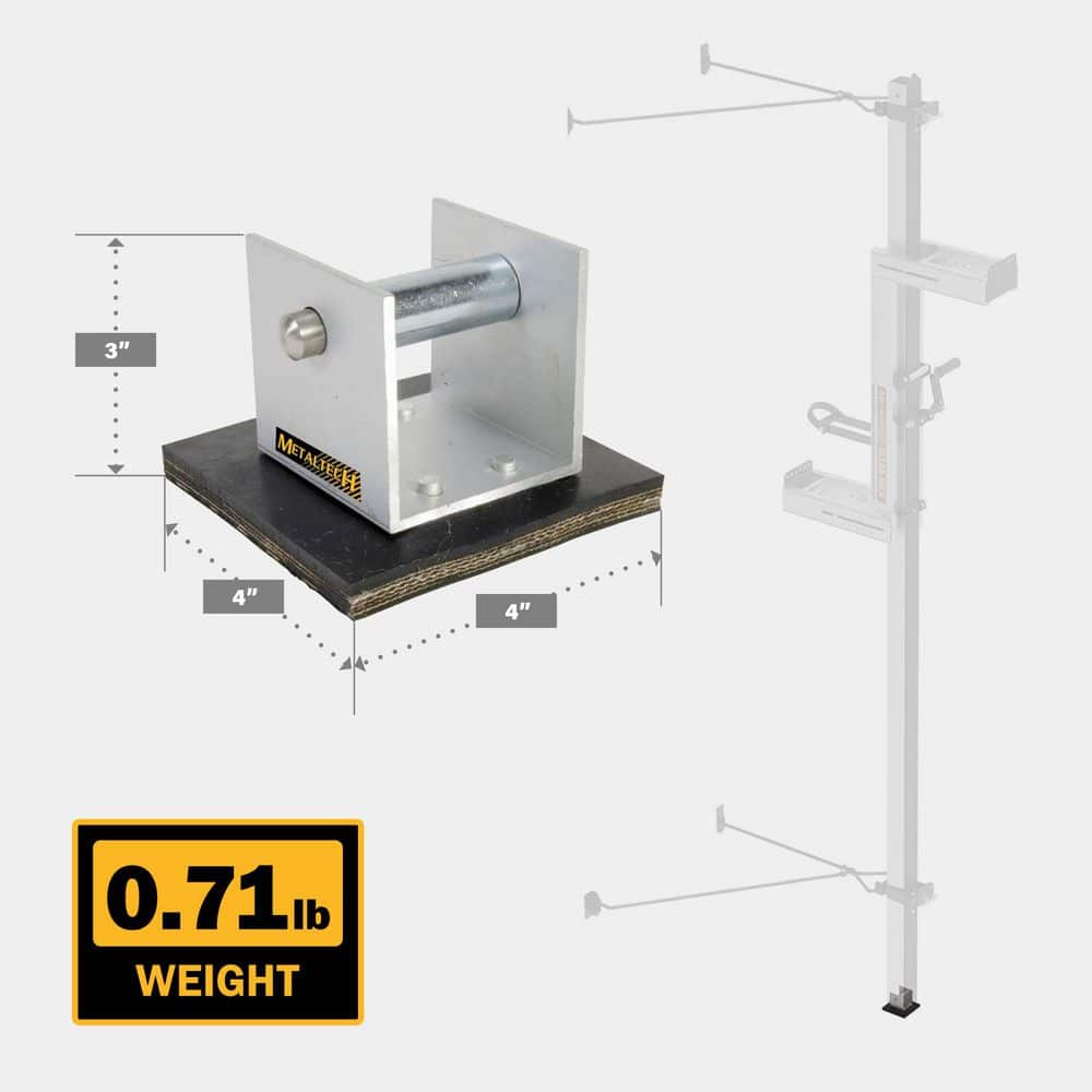 MetalTech Ultra-Jack 4 in. W x 4 in. D x 3 in. H Aluminum and Rubber Anti-Slip Base for the Ultra-Jack Aluminum Scaffolding System (3)